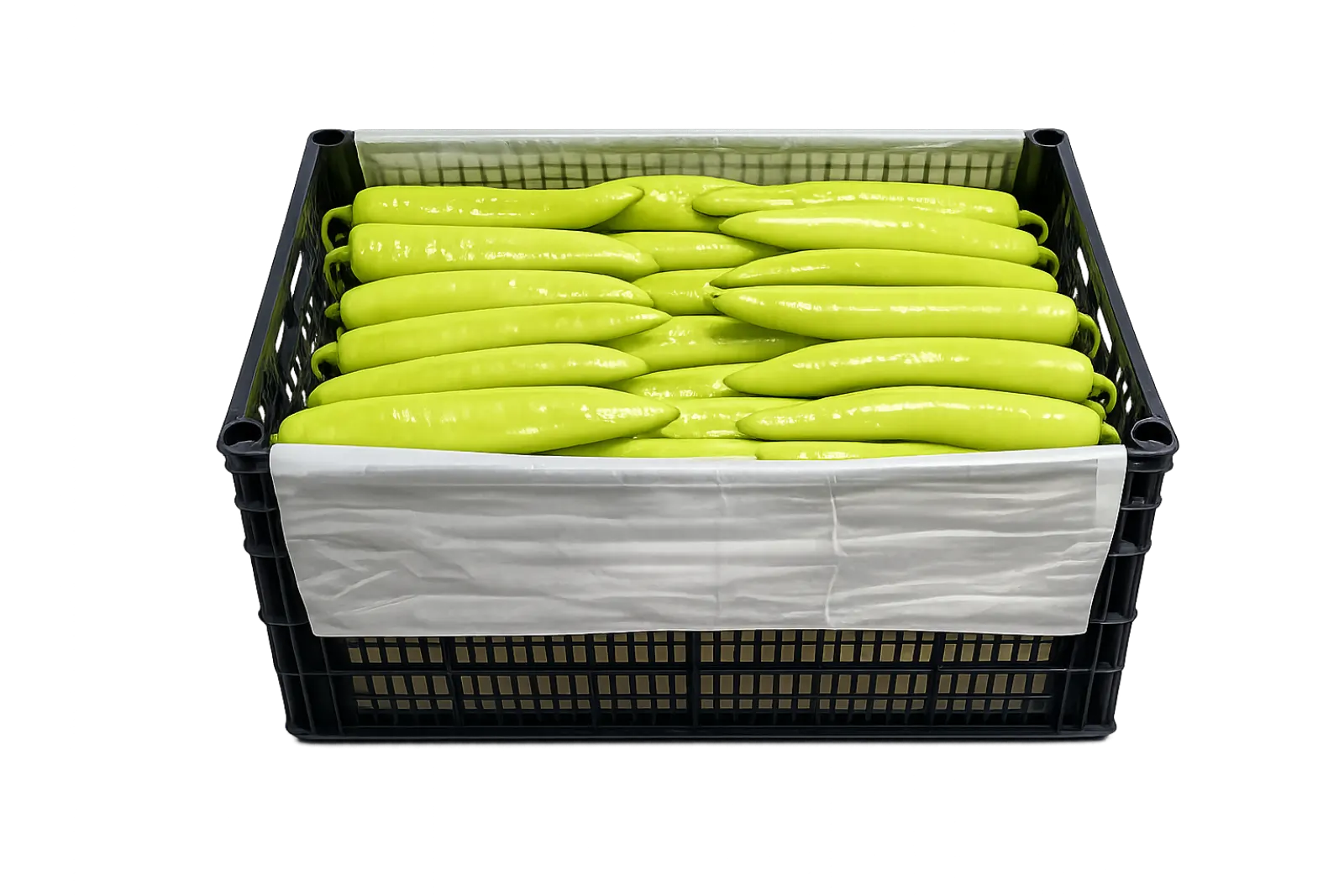 Hungarian Wax Pepper Plastic Box, 22 lb