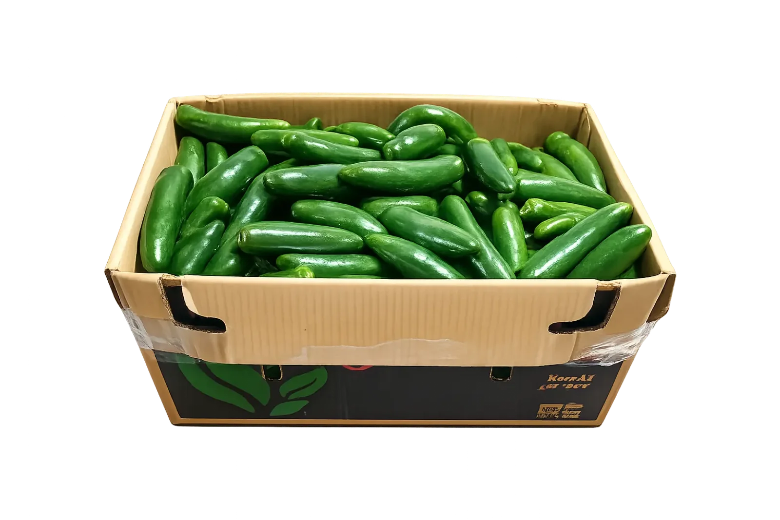Stemless Green Jalapeño Pepper Carton, 35 lb
