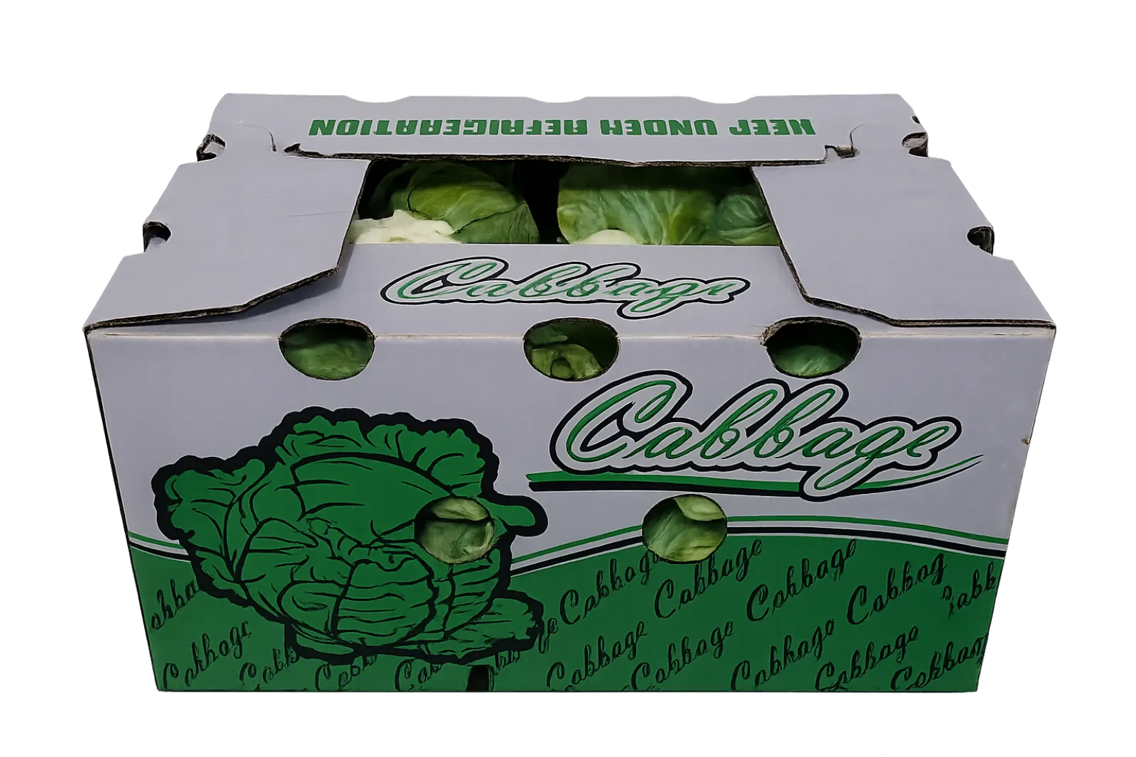 Repollo Verde Cartón, 50 lb